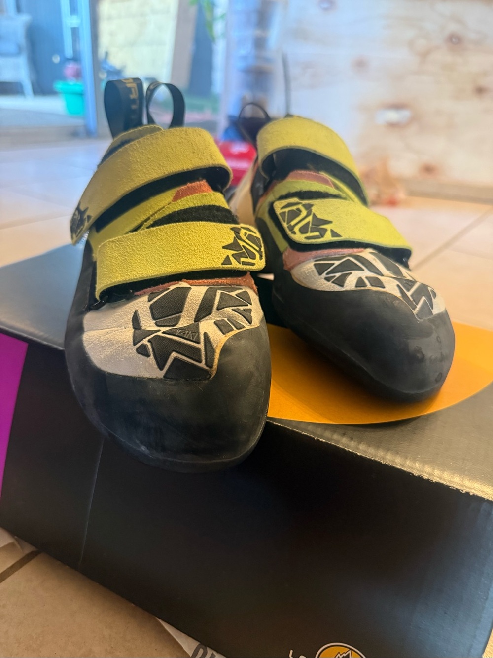 La Sportiva Yellow and Black Kids Climbing Sneakers
